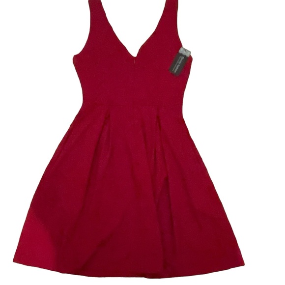 Oxiuly Women’s Red Mini VNeck Sleeveless Cocktail Dress-Size Small-NWT - Picture 4 of 7